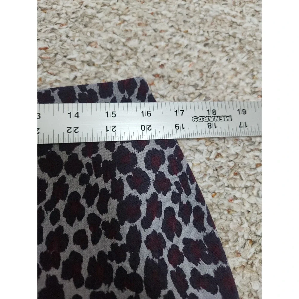 Talbots 10p Purple Leopard Print Pencil Skirt‎ Stretch 32x22 NWT